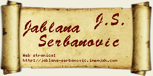 Jablana Šerbanović vizit kartica